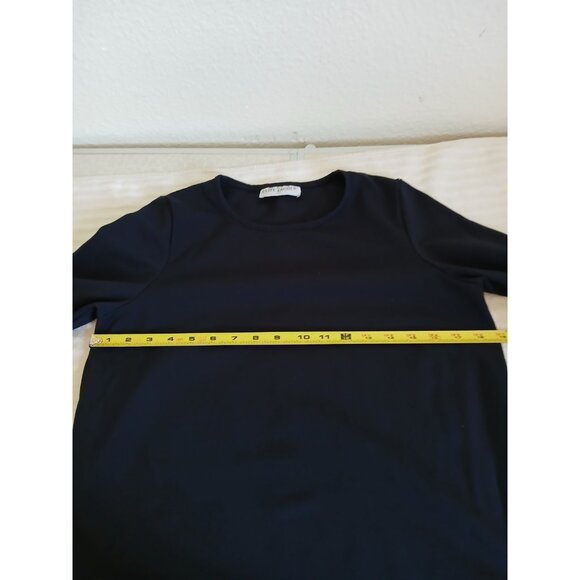 ESTEE LAUDER Womens Blouse Top Bavy Blue 3/4 Bell Sleeve Size Medium Office - Picture 9 of 15